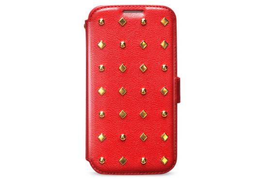 Чехол кожаный Zenus Prestige Rock Stud Diary для Samsung Galaxy S4 i9500 красный фото 1