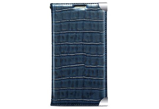 Чехол кожаный Zenus Prestige Square Croco Diary для Samsung Galaxy S4 i9500 темно-синий фото 1