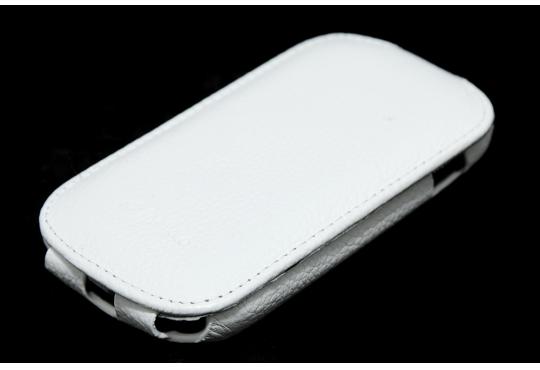 Изображение чехла Samsung Galaxy Fame S6810 ( кожаный Melkco Jacka Type белый ракурс 3)